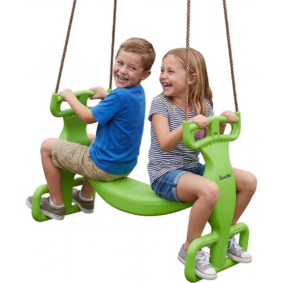 Double Rider Glider Swing Green/Brown