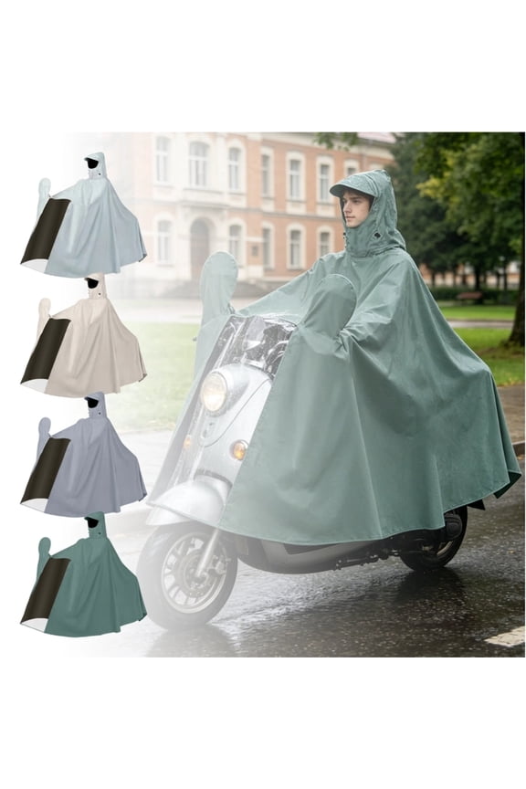 Double Rider Rain Poncho for Two  Seamless One-Piece Design, Enhanced Visibility Front Panel & Extended Hem for Wet Weather Commuting, School Runs, Grocery Trips