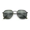 thumbnail image 1 of Double Rim Octagonal Classical Metal Rim Rectangular Hipster Sunglasses Gunmetal Green - Green, 1 of 7