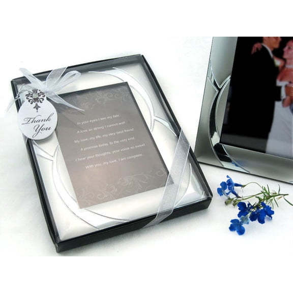 Double Ring Romance Brushed Photo Frame Favor