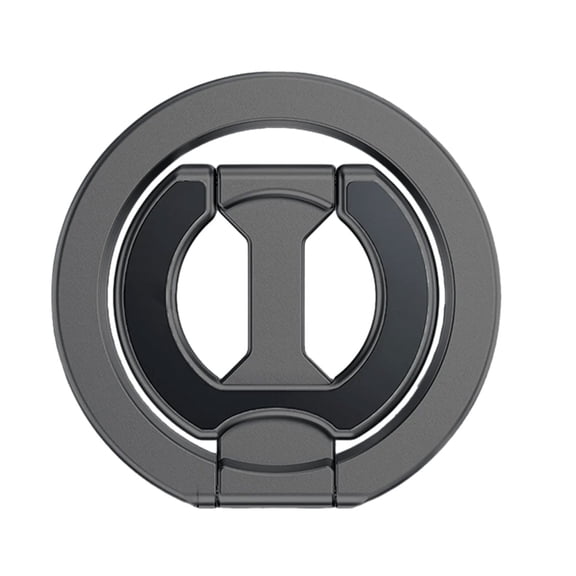 Double Rings Phone Holder with Full Rotation Capability Foldable Metal Construction for Desks