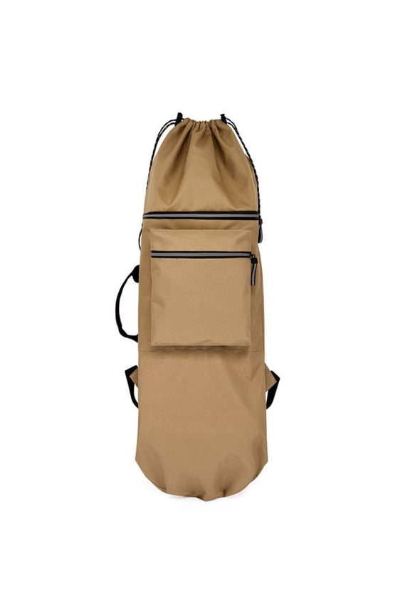 Double Rocker Skateboard Backpack Land Surfboard Bag Longboard Carry Accessories,Khaki S