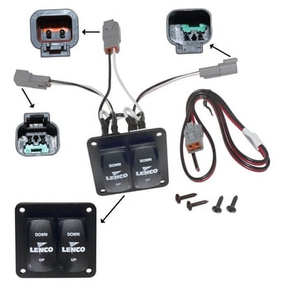 Double Rocker Switch Kit Lenco Trim Tabs Duetsch Conn w/36" Power Lead Pro #: 10222-211D X-Ref #: 10222-211D
