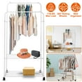 thumbnail image 1 of Double Rod Clothes Garment Rack, Moclever Metal Clothing Hanging Rolling Rack 61.8x31.5x20.1in, 1 of 11