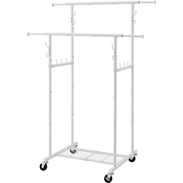 Double Rod Garment Rack, Heavy Duty Clothes Rack, Metal Garment Rack