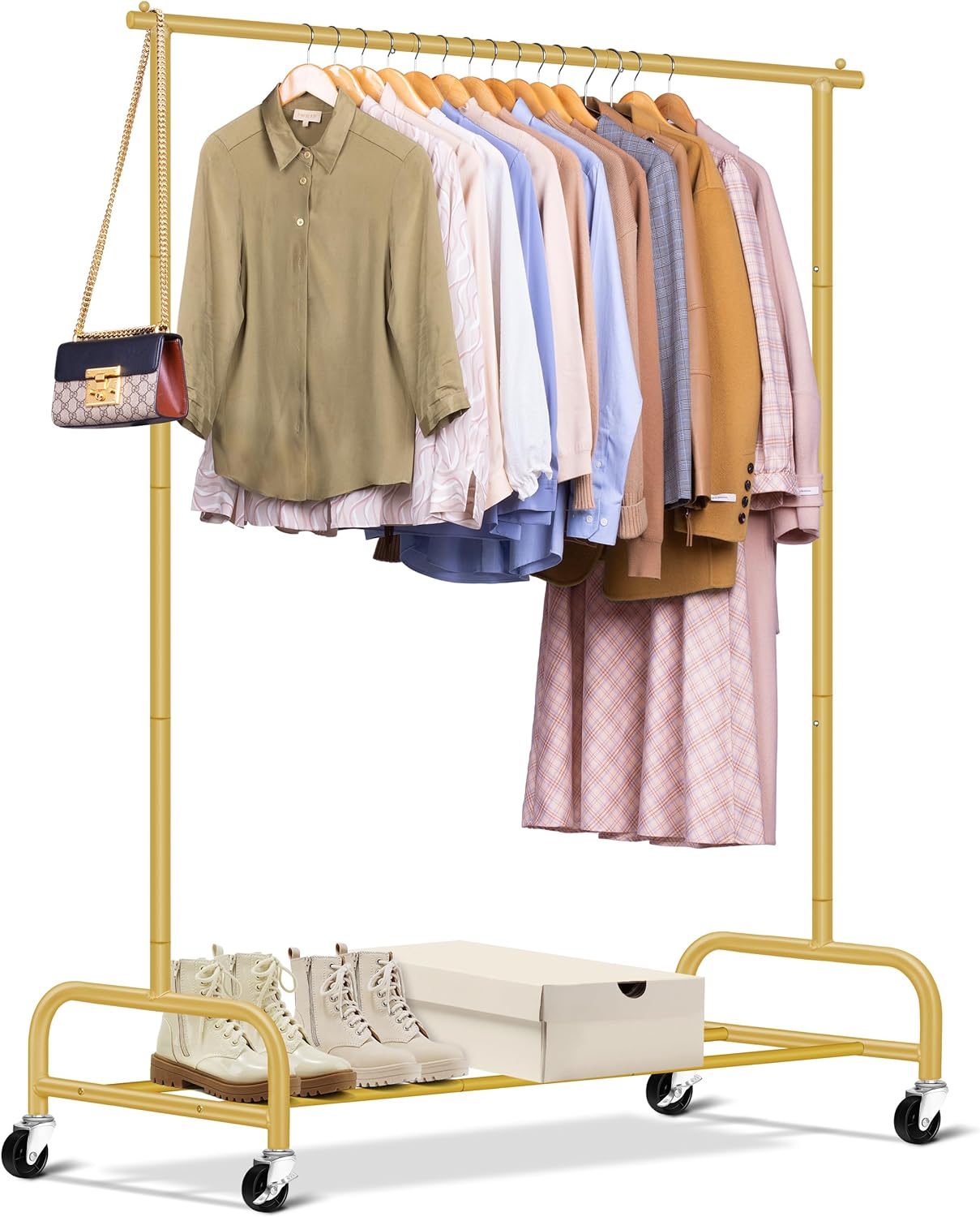 Double Rod Heavy Duty Clothes Racks for Hanging Clothes Rack, Metal ...