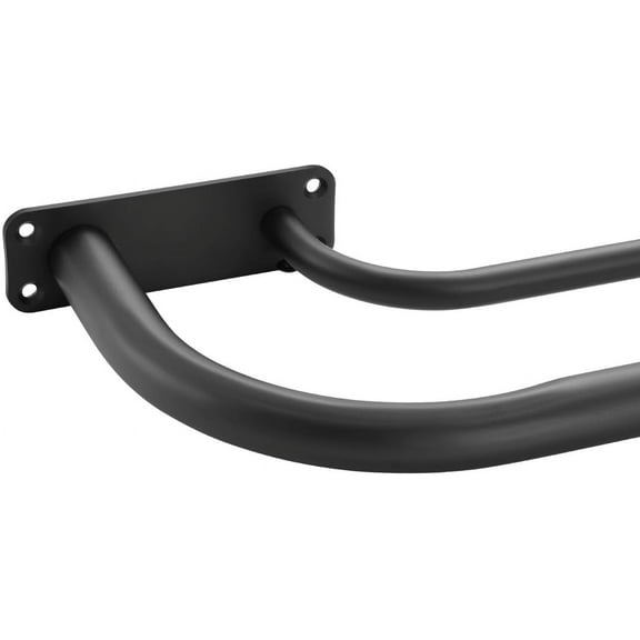 Double Rods Curtain Rods for Windows 48 to 84 Inch, Matte Black Double Curtain Rods Wrap Around, Heavy Duty Dual Curtain Rod Double Blackout Curtain Rod, Room Darkening Double Curtain Rod