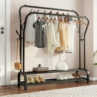 Double layer gold floor standing rack, display rack for clothing store,  clothes hanger for women's clothing store