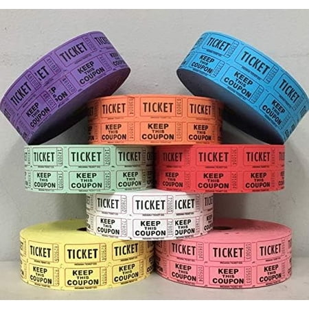 Double Roll Tickets Full Case - Assorted (2000x20)$$Office