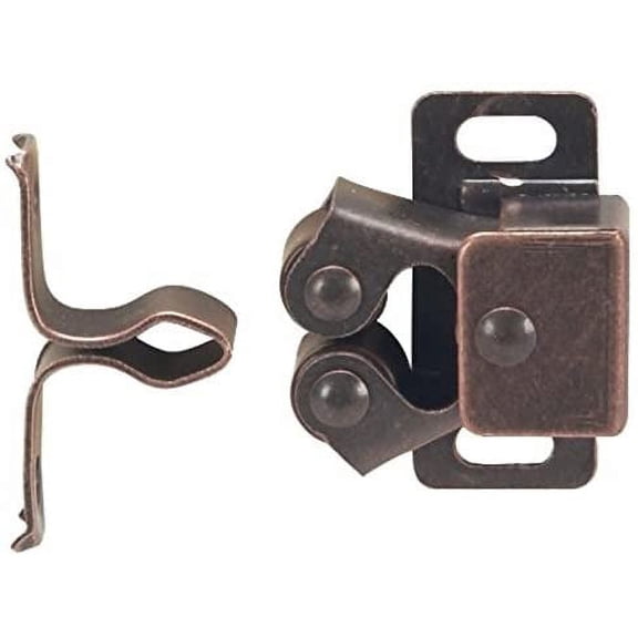 Double Roller Catch, Brown Antique Copper, with Screws, Contractor Pack (50)