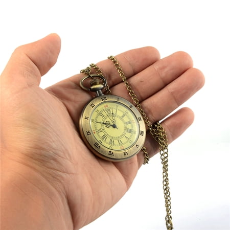 Double Roman Numerals Numbers Pocket Watch Anti-Tarnish Open Face Watch WP-OF-A