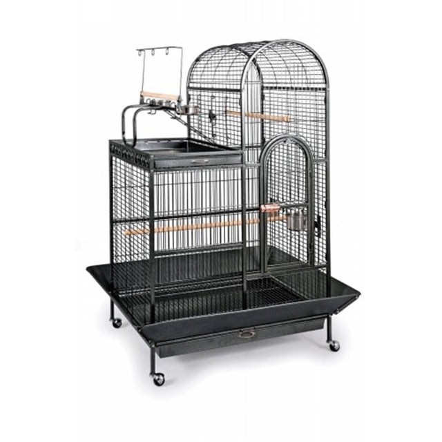 Double Roof Bird Cage with Playtop - Black - Walmart.com