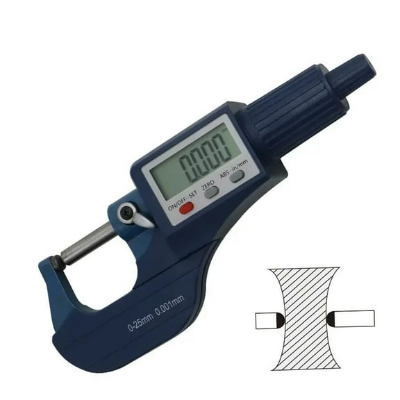 Double Round Head Tube Micrometer Digital 0-25/25-50/50-75/75-100 Mm Tube Micrometer Caliper Measuring Tools ,Easy to Operate