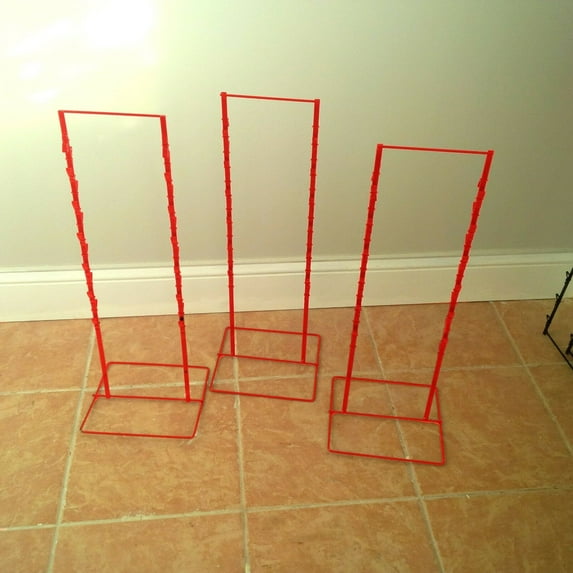Double Round Strip Potato Chip Counter Display Racks in Red - Box of 3