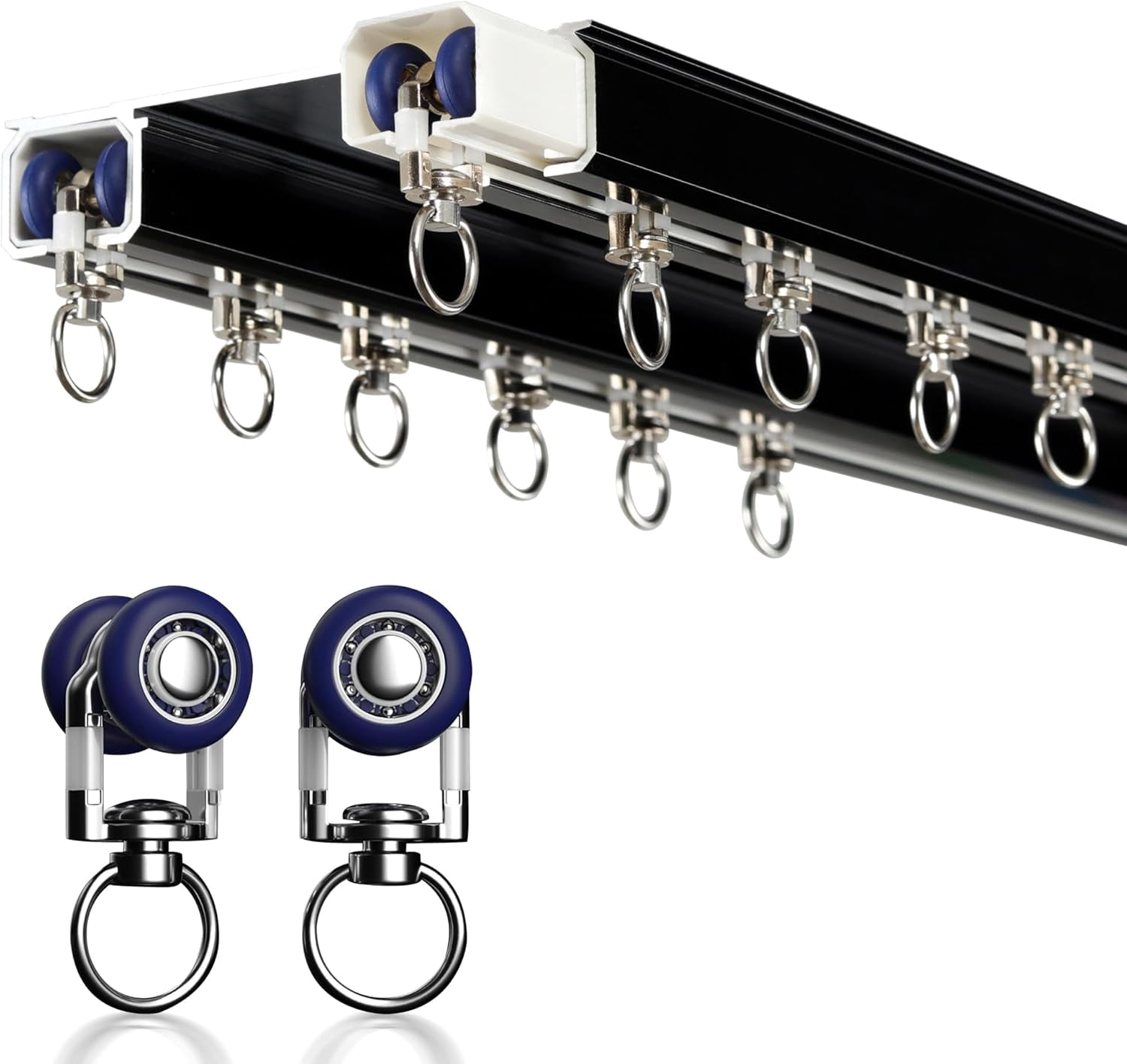 Double Row Ceiling Curtain Track - Double Rails for Curtains, Drapes ...