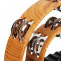 Double Row Handbell Tambourine Metal Jingles with Ergonomic Grip Percussion Instrument
