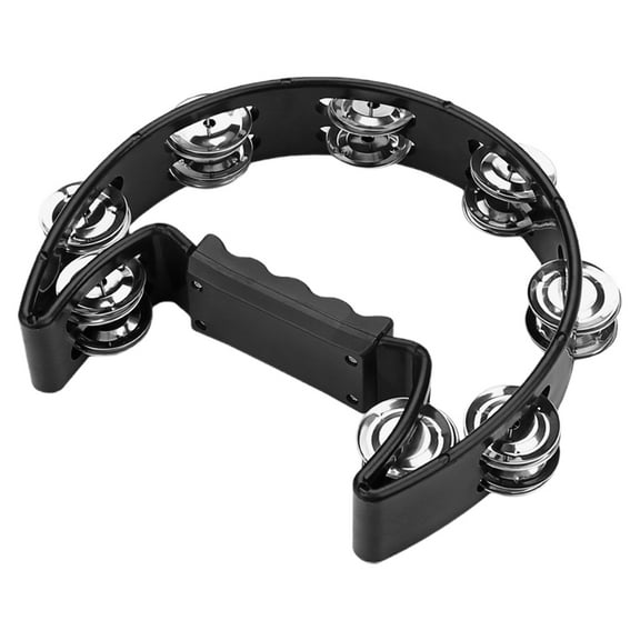 Double Row Metal Tambourine with Large Jingles, Handheld Percussion Instrument for Kids and Adults Music Play and Performance