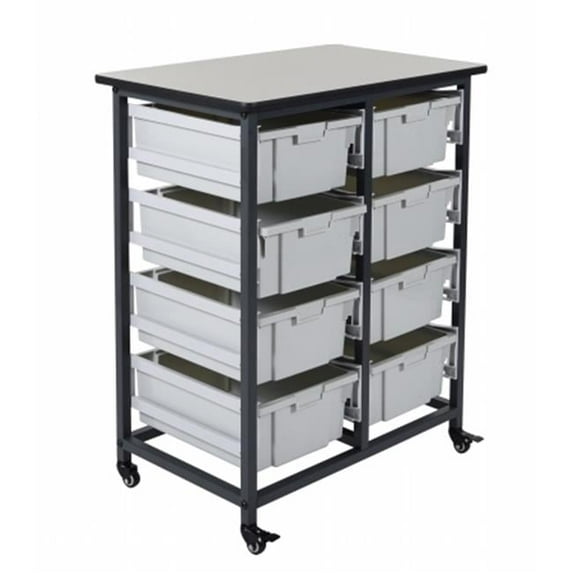 Double Row Mobile Large Bin Storage Unit