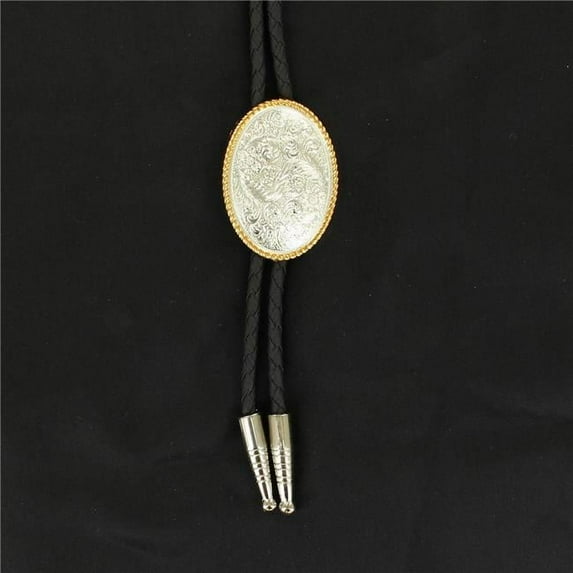 Double S 22267 Oval Pendant Bolo, Silver & Gold