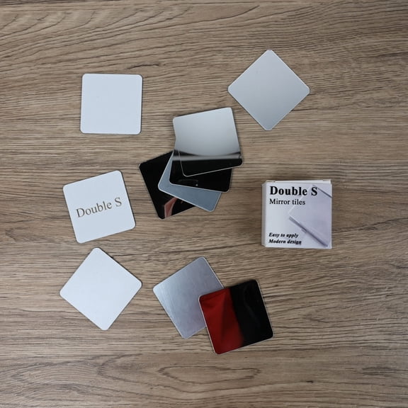 Double S Mirror tiles Modern Self-Adhesive Mirror Tiles for Home Decor, Easy to Apply