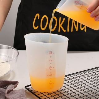 1~8PCS 250/500ml Silicone Measuring Cup Double Scale Soft