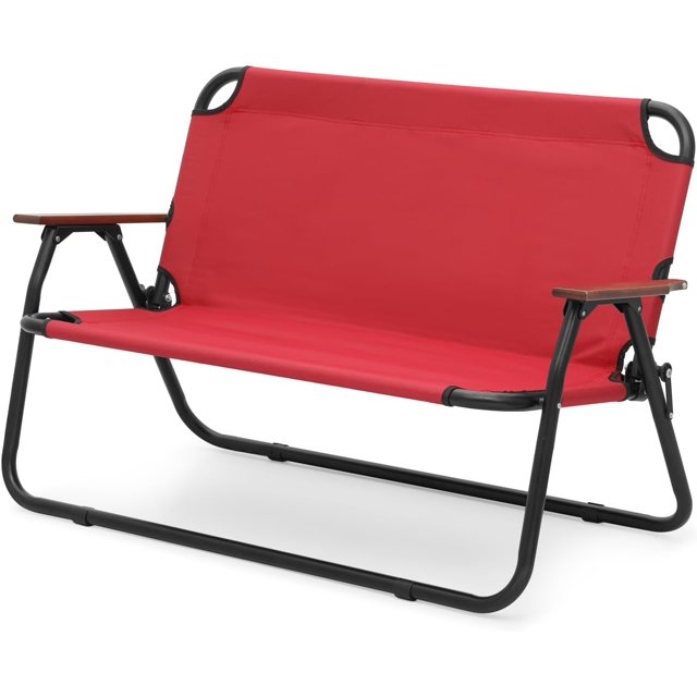 Double Seat Camping Chair Supports 330Lbs For Adults Folding Heavy