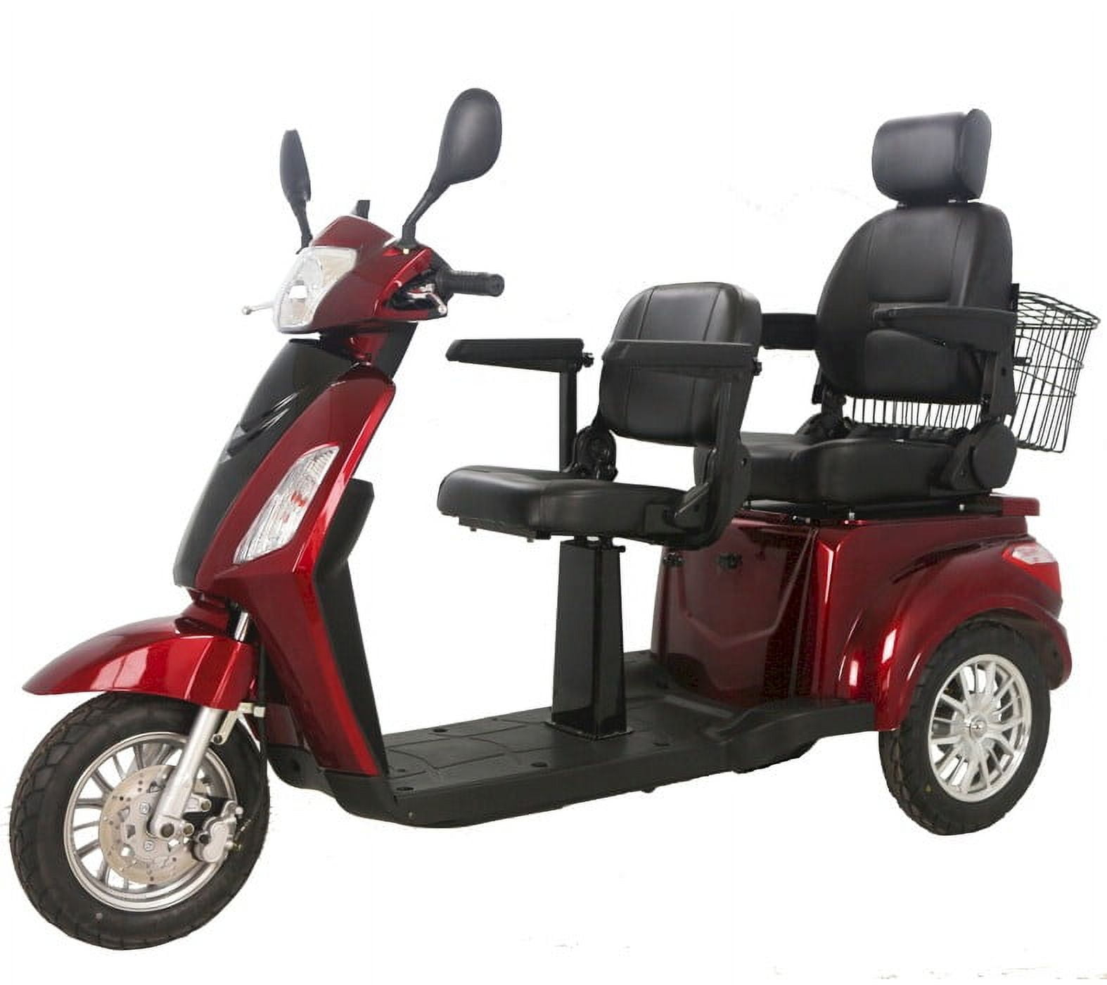 Double Seat Electric Scooter for Two People with Enhanced Comfort and Performance, Ideal 2 Person Electric Mobility Scooter