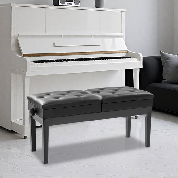 Double Seater Piano Bench, Adjustable Duet Piano Bench, Piano Bench with Storage Box Used In Homes, Schools, Concerts, Music Studios