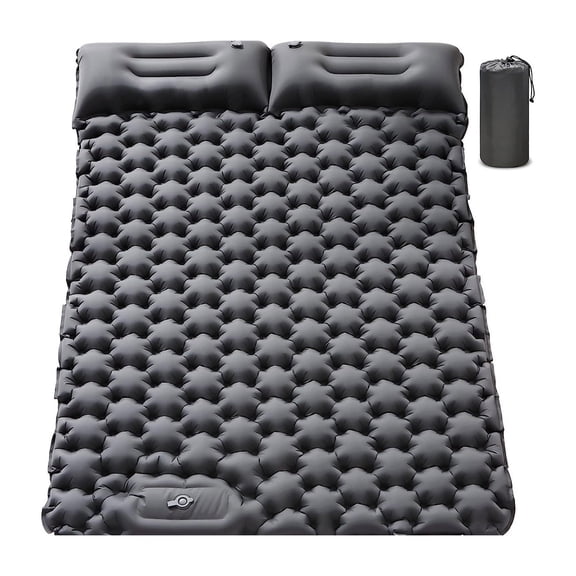 Double Self Inflating Camping Pad with Built-in Foot and Pillow Portable Compact Air Mattress for Outdoor Backpacking Hiking Travel