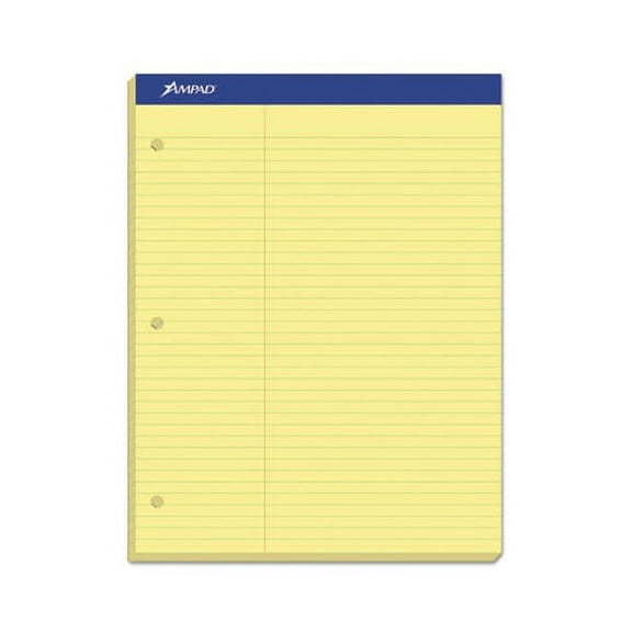 Double Sheet Pads Pitman Rule, 8.5 x 11.75, Canary, 100 Sheets