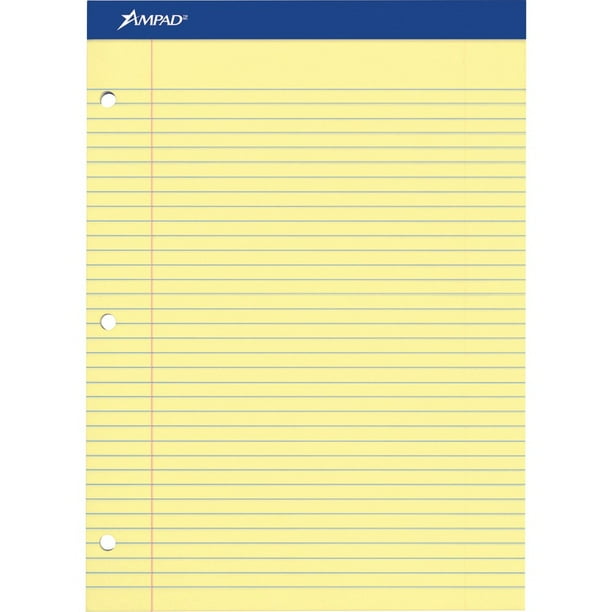 Double Sheet Pads, Wide/Legal Rule, 100 Canary-Yellow 8.5 x 11.75 Sheets Double Sheet Pads, Wide/Legal Rule, 100 Canary-Yellow 8.5 x 11.75 Sheets