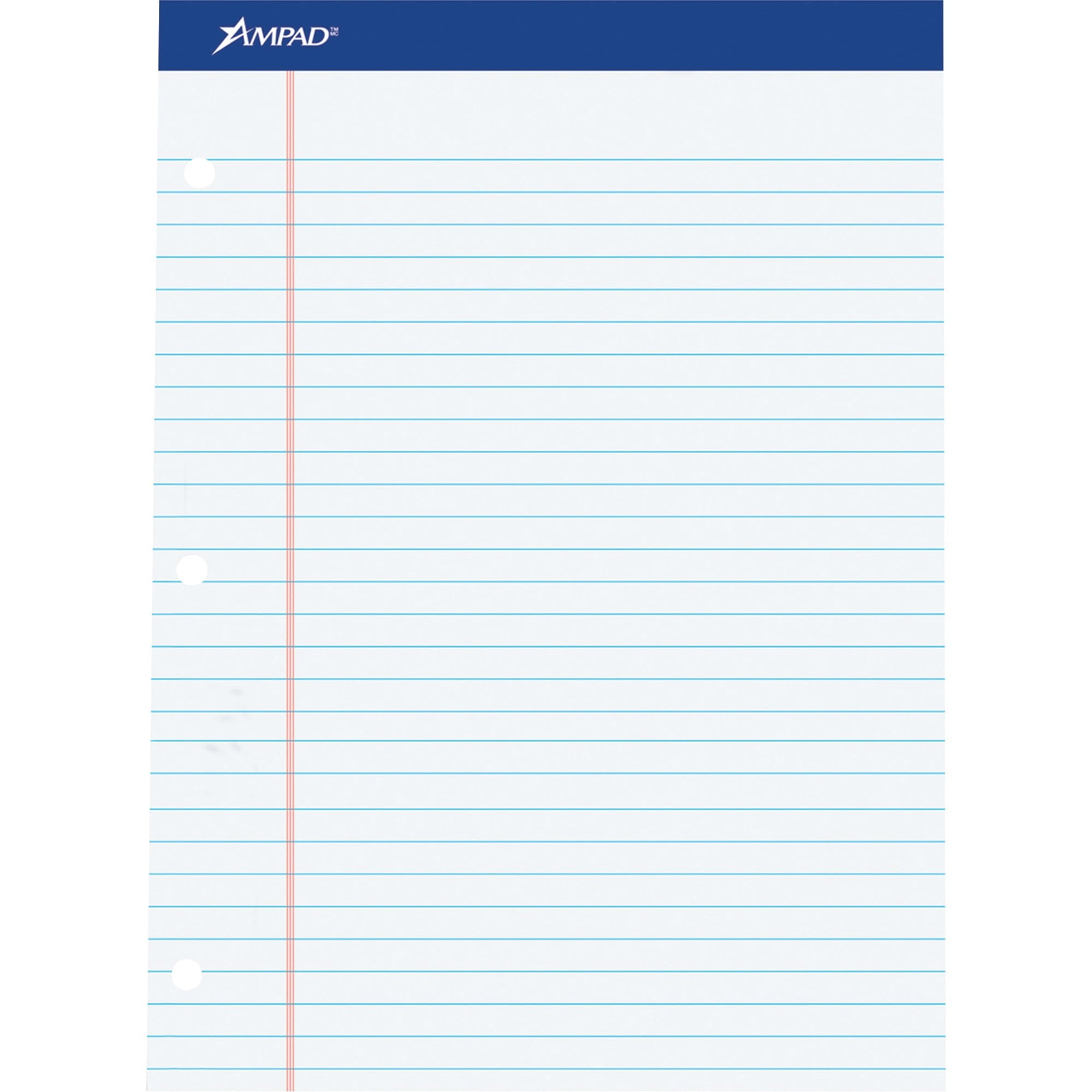 "Double Sheet Pads, Wide/legal Rule, 100 White 8.5 X 11.75 Sheets | Bundle of 5 Pads"
