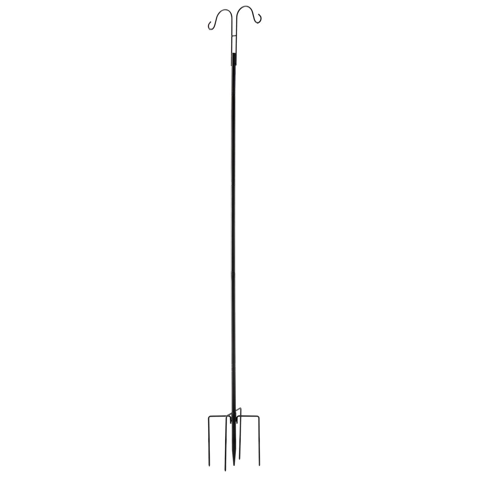 Double Shepherd Hook 76 3/4 Thick 8 Pack, Heavy Wrought Iron, Outdoor Hanging Bird Feeder, Plant Basket, Wind Chimes