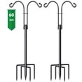 thumbnail image 1 of Double Shepherds Hook, 60 Inch Bird Feeder Pole with 5 Prongs Base, 1 of 6