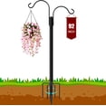 Double Shepherds Hooks for Outdoor, 92 Inch Bird Feeder Pole with 5 ...