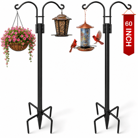 Double Shepherds Hooks Style A 60 Inch Outdoor Garden Decor