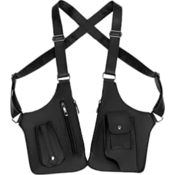 Double Shoulder Armpit Bag 2025 New Tactical Shoulder Bag for Men Multi-pocket Outdoor Anti-Theft Tactical Bag(Brown)