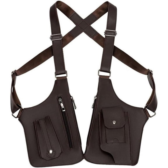 Double Shoulder Armpit Bag 2025 New Tactical Shoulder Bag for Men Multi-pocket Outdoor Anti-Theft Tactical Bag(Brown)