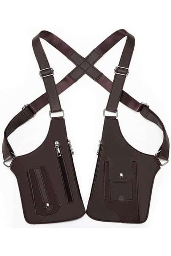 Double Shoulder Armpit Bag, Anti-Theft Multi-Pocket Underarm Wallet, Double Storage Pouch, Phone Wallet Pocket