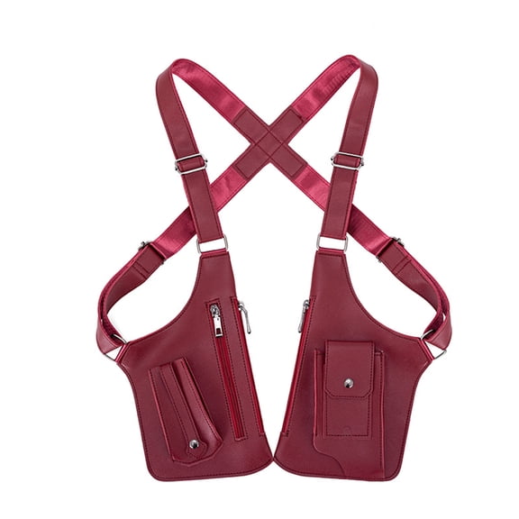 Double Shoulder Armpit Bag Leather Underarm Bag Under Arm Pockets for Hidden