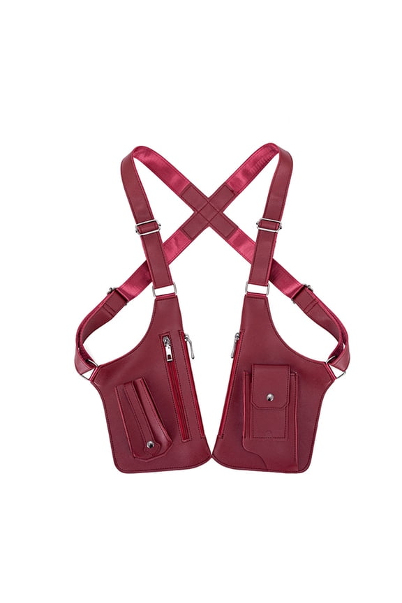 Double Shoulder Armpit Bag Leather Underarm Bag Under Arm Pockets for Hidden