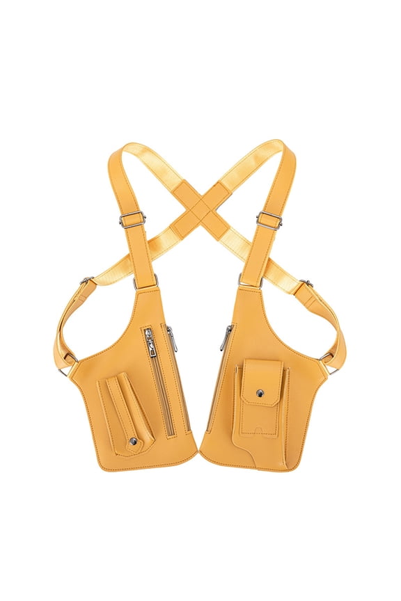 Double Shoulder Armpit Bag Leather Underarm Bag Under Arm Pockets for Hidden