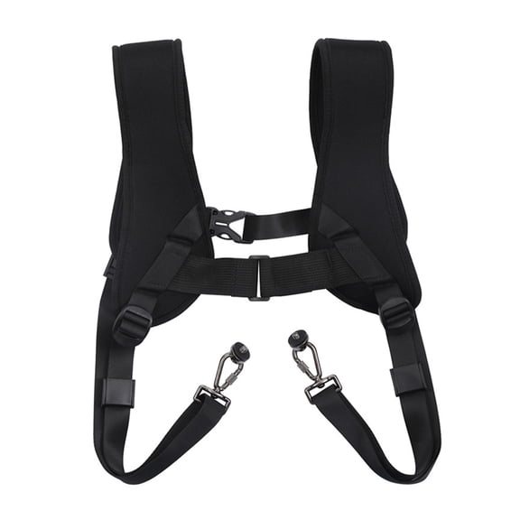 Double Shoulder Camera Harness Straps Adjustable Quick Release for DSLR Cameras with Safety Tethers