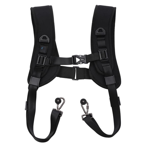 Double Shoulder Camera Strap Harness Quick Release Adjustable Dual Camera Tether Strap for Camera