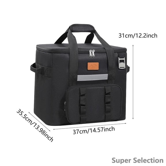 Double Shoulder Insulated Food Delivery Backpack, 25L Leakproof Thermal Bag With Adjustable Straps, Commercial Grade Waterproof Oxford Cloth Cooler For Pizza Delivery, Outdoor Picnic, Beach Camping