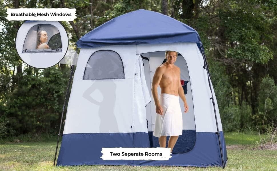Double Shower Changing Tent Privacy Beach  Camping Portable Pop Up Spray Tan