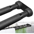 thumbnail image 1 of Double Shower Curtain Rod 27 to 119 Inches,Elegant Wall Mounted Double Shower Rods, Black Adjustable Curtain Pole for Bathroom,Laundry,Room Divider,Kitchen, 1 of 9