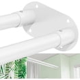 thumbnail image 1 of Double Shower Curtain Rod, 28-76 Inches Adjustable Wall Mounted Double Shower Rod, Rustproof White Shower Curtain Rods for Bathroom, Bathtub, Extra Space for Curtain and Liner, 1 of 7