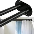 thumbnail image 1 of Double Shower Curtain Rod 30 to 105 Inches, Adjustable Wall Mounted Double Shower Rod, Heavy Duty and Rustproof Shower Curtain Pole for Bathroom, Laundry Room, Bathtub, Black, 1 of 8