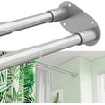 thumbnail image 1 of Double Shower Curtain Rod, Adjustable 28 to 76 Inches Wall Mounted Double Shower Rod Rustproof, Shower Curtain Pole for Bathroom, Laundry Room, Bathtub and more, 1 of 8